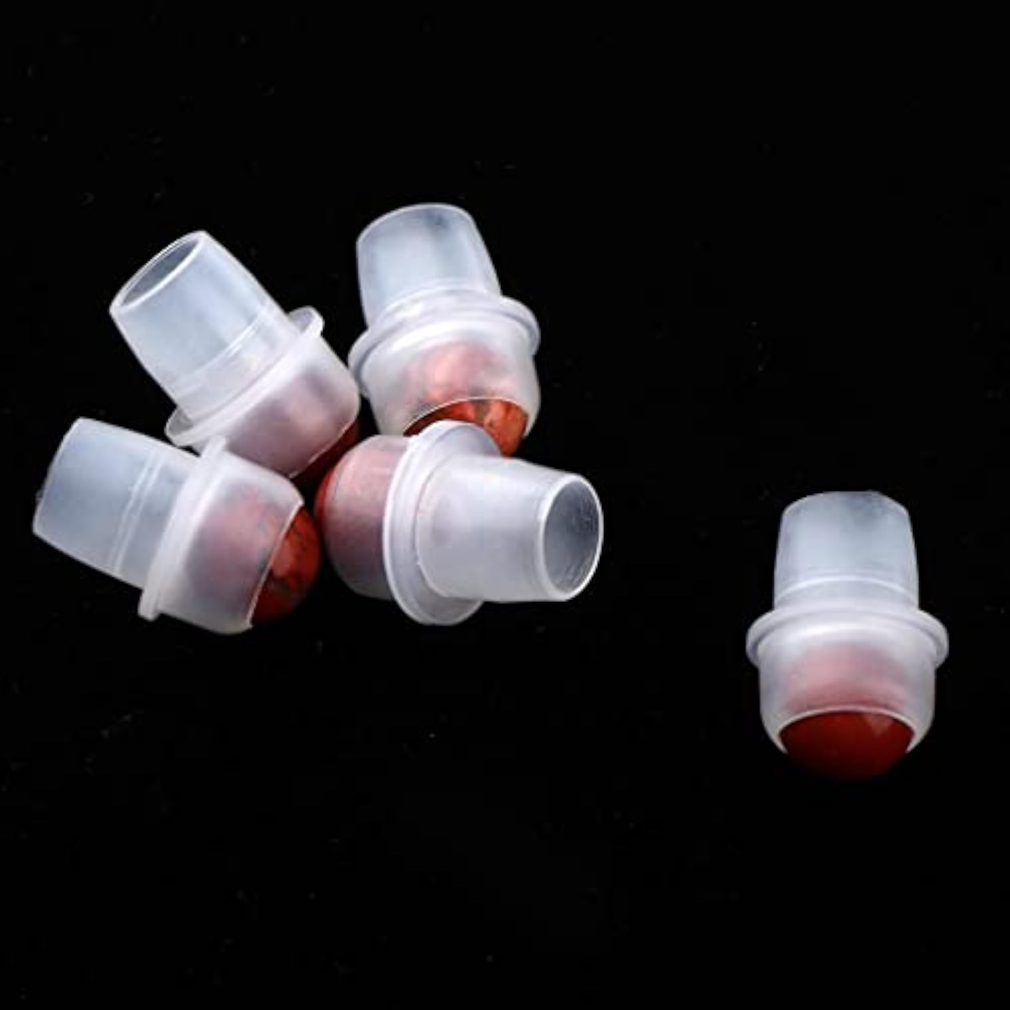 5Pcs Replacement Ball Roller Tops for Essential Oil Bottles, Wine Red